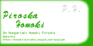 piroska homoki business card